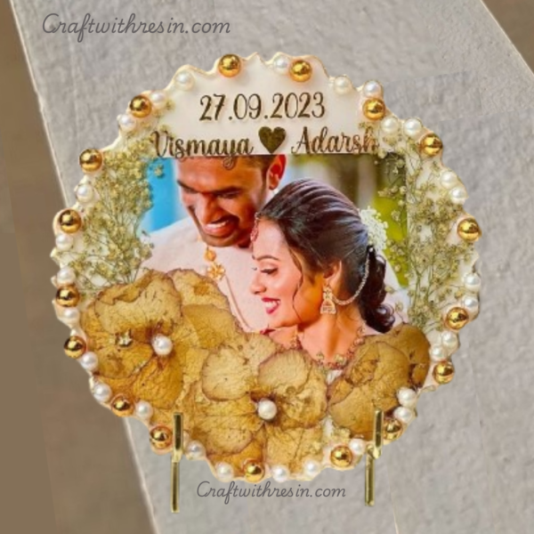 Resin Small Photo Frame | Golden Bliss Resin Photo Frame
