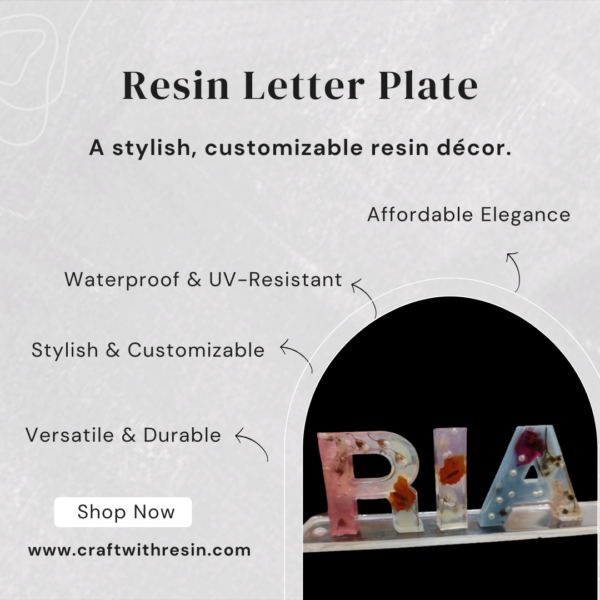 Custom Floral Resin Nameplate – "RIA"