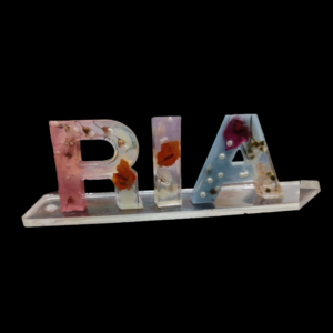 Personalized Floral Resin Nameplate | Custom Floral Resin Nameplate – "RIA"
