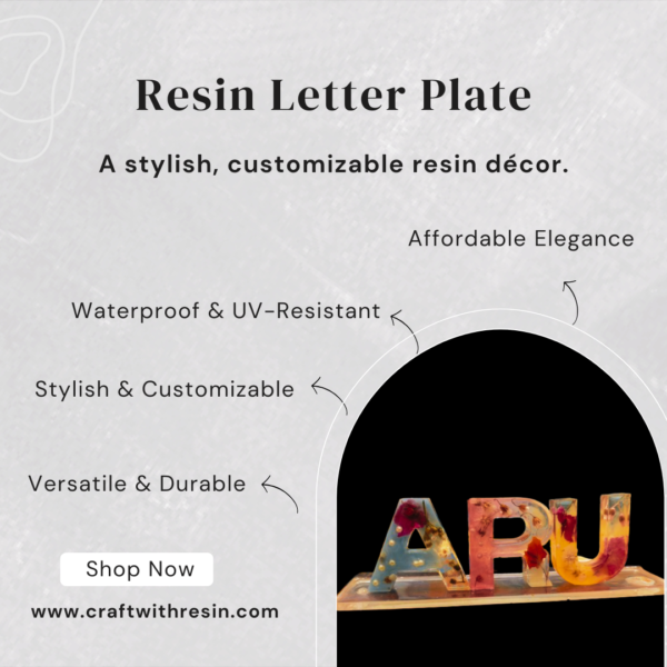 Custom Floral Resin Nameplate – “ARU”