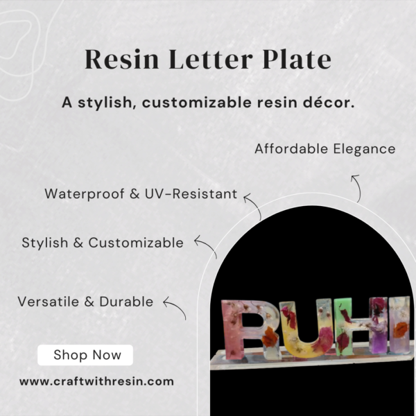 Custom Floral Resin Nameplate – “RUHI”