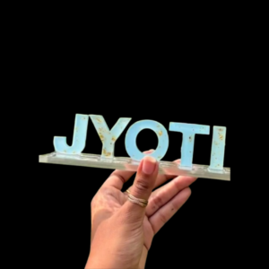 Personalized Floral Resin Nameplate | Custom Resin Nameplate – "JYOTI"