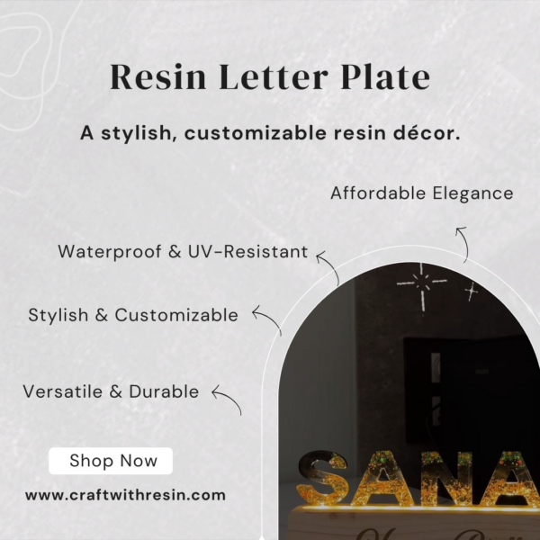Custom Floral Resin Nameplate – “SANA”