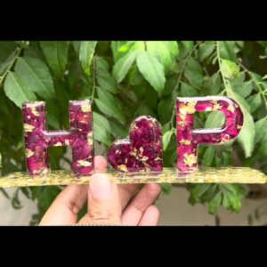 Custom Resin Letter Plate | H♡P (Romantic, Couple’s Initials)