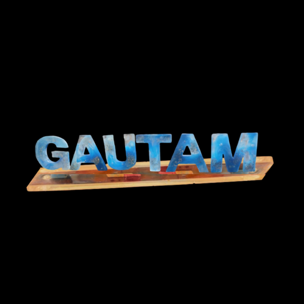 Ocean Themed Resin Nameplate – "GAUTAM"