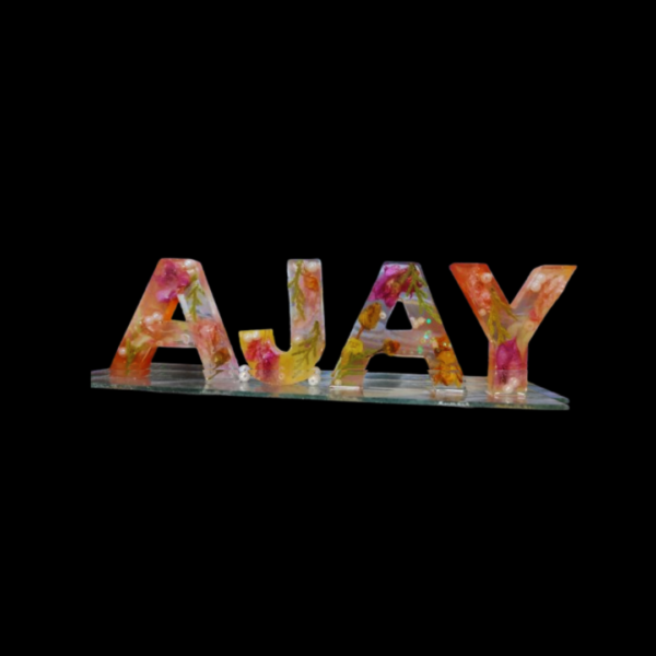 Personalized Resin Nameplate | Personalized Floral Resin Nameplate