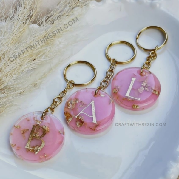 Personalized Resin Name Initial Keychain