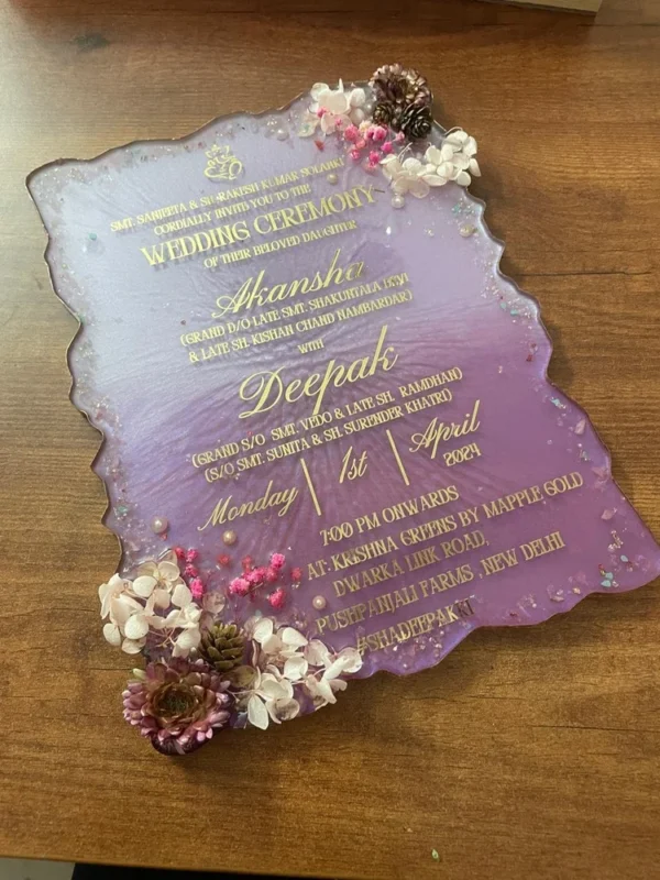 Wedding Invitation Card | resin wedding invitation