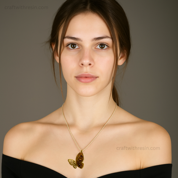 Elegant Butterfly Resin Pendant – A Touch of Nature for Every Occasion - Image 3