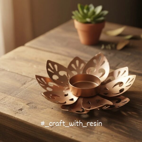 Golden Floral T-Light Holders